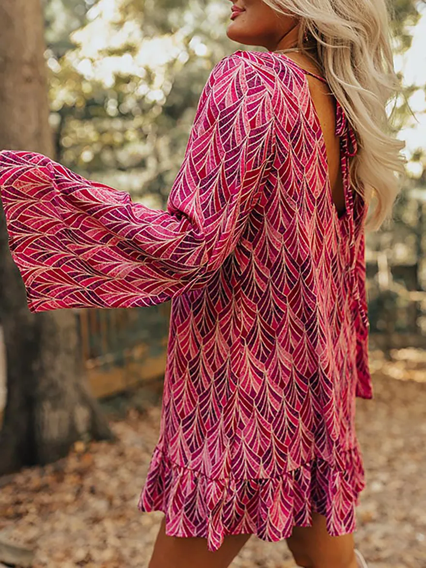 Floral print pink dress