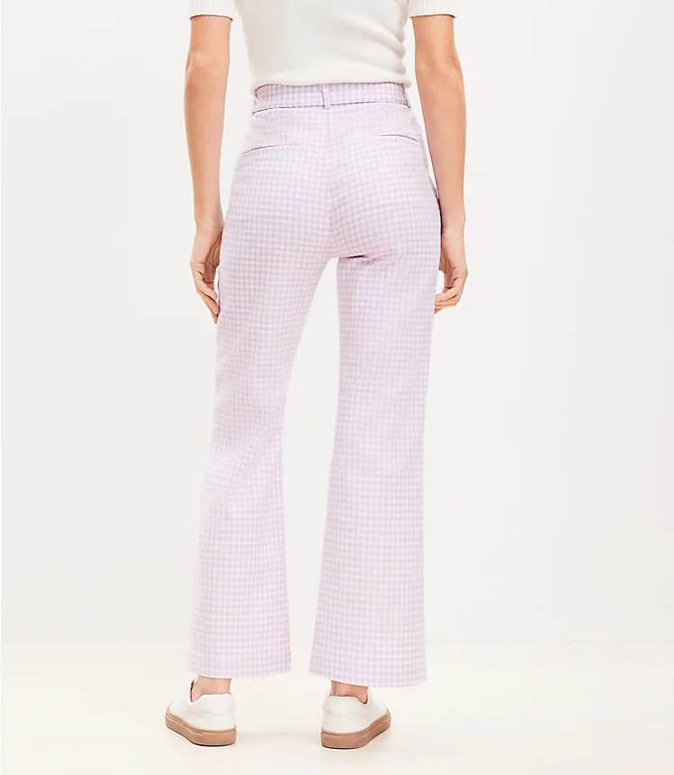 Belted Sutton Kick Crop Pants in Gingham