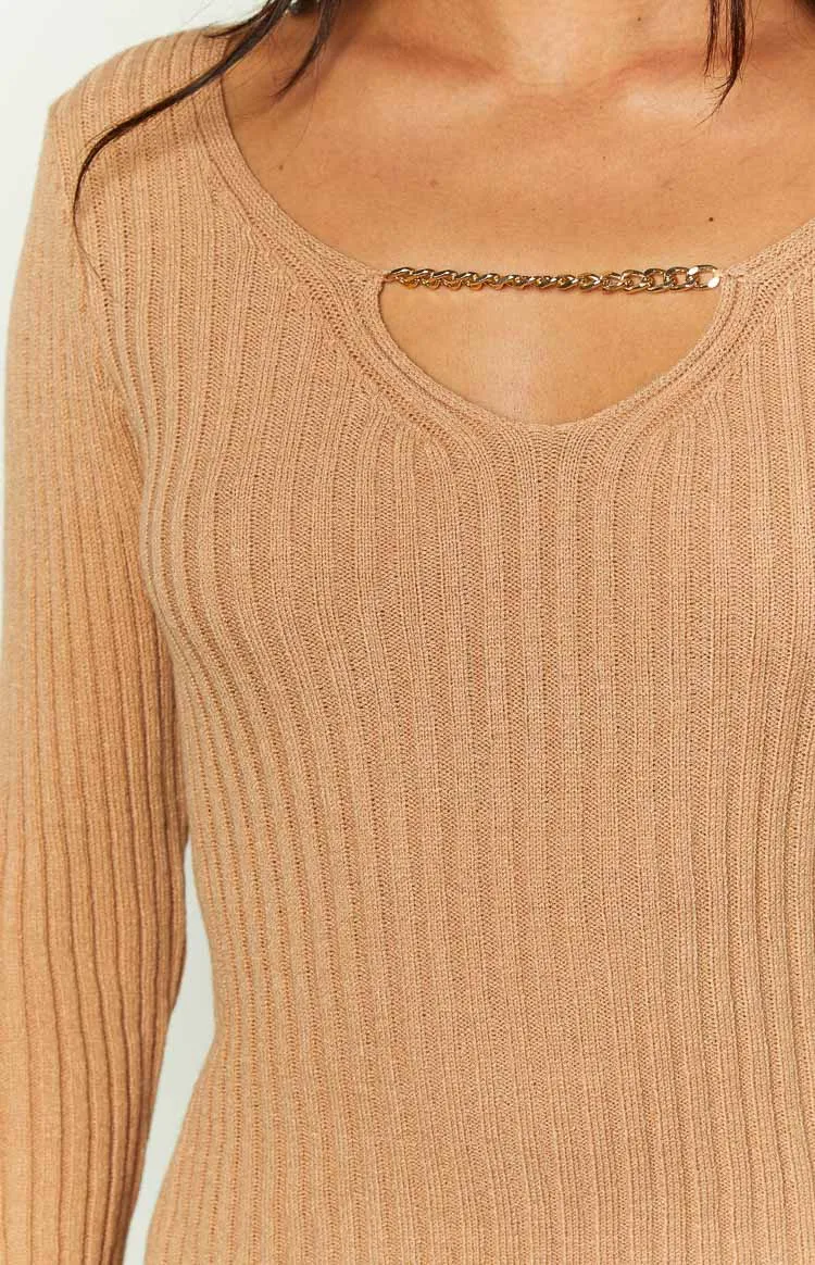 Maren Beige Chain Jumper