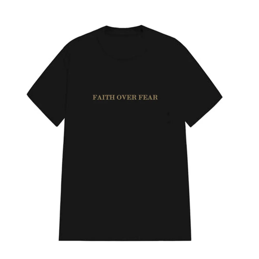 FAITH OVER FEAR PATTERN PRINTED TEE