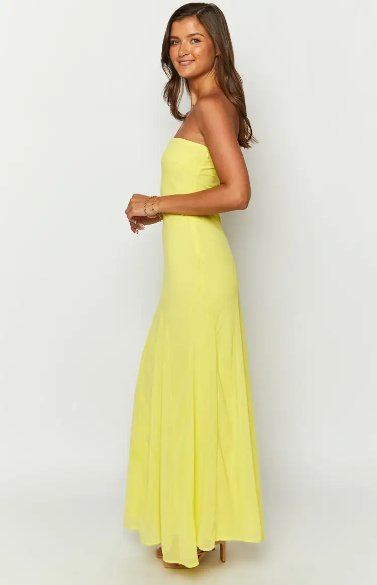 Myka Yellow Strapless Maxi Dress