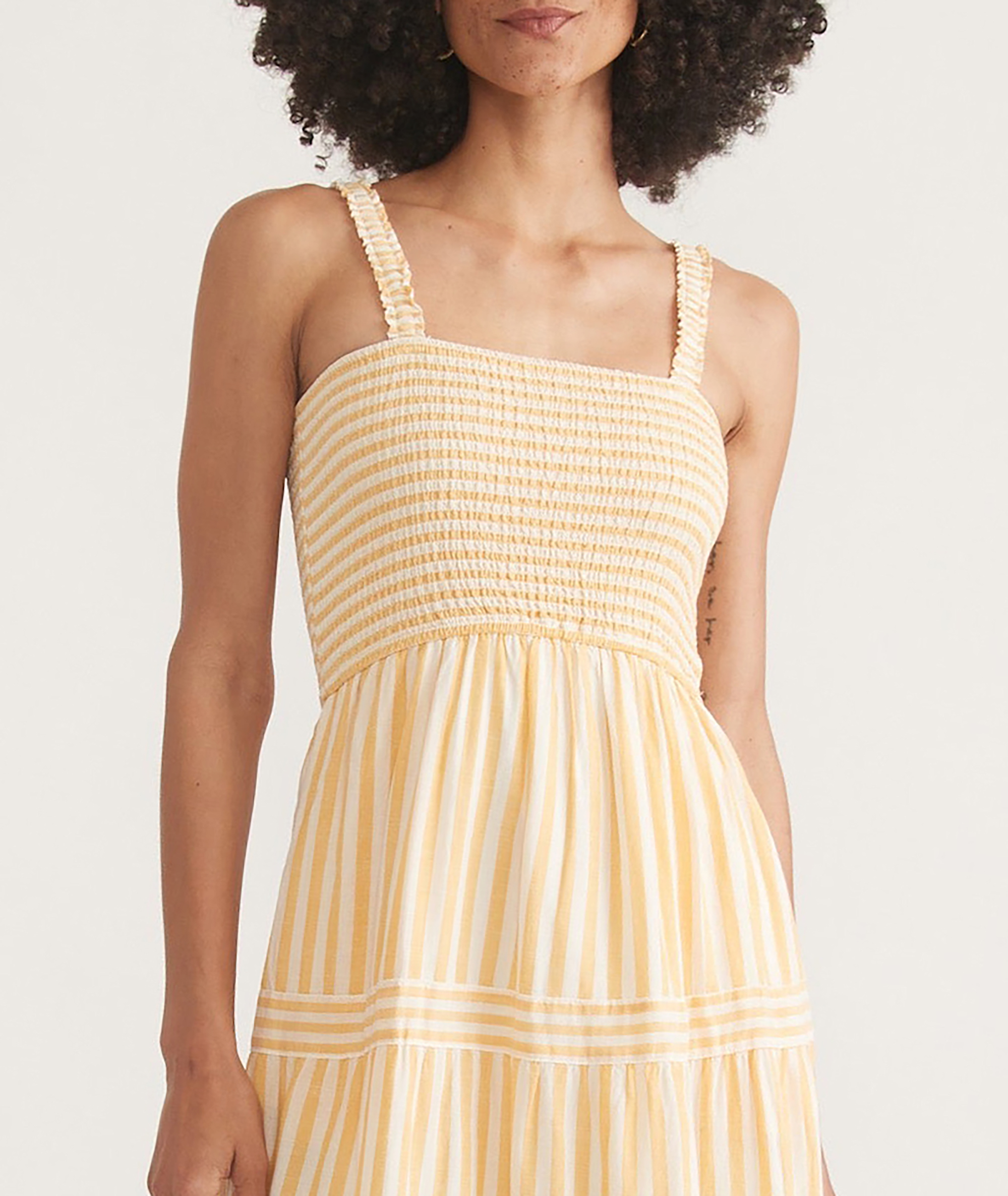 Golden Yellow Stripe Maxi Dress