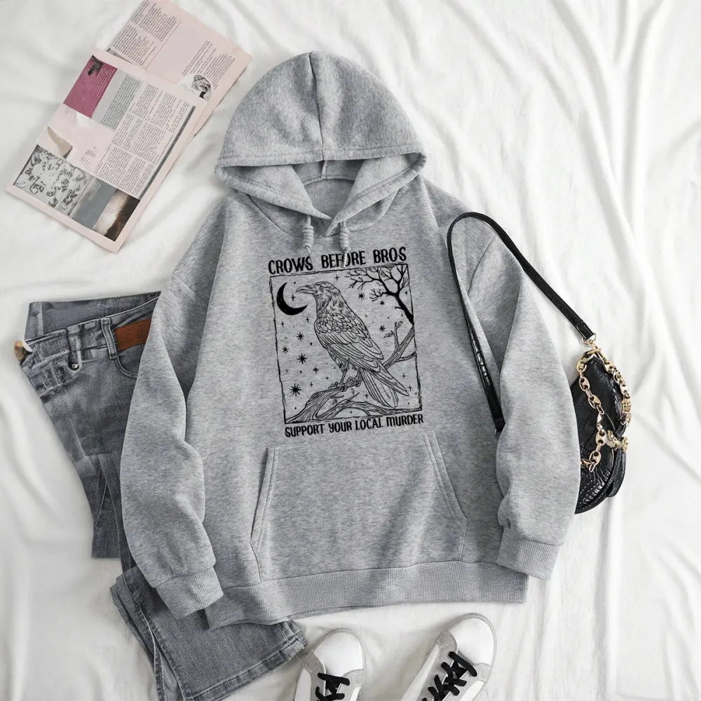 CROWS BEFORE BROS PATTERN PRINTED HOODIE