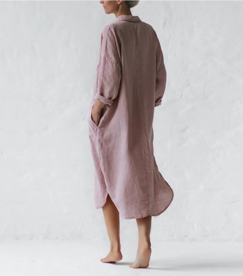 Shirt Dress In Dusty Pink