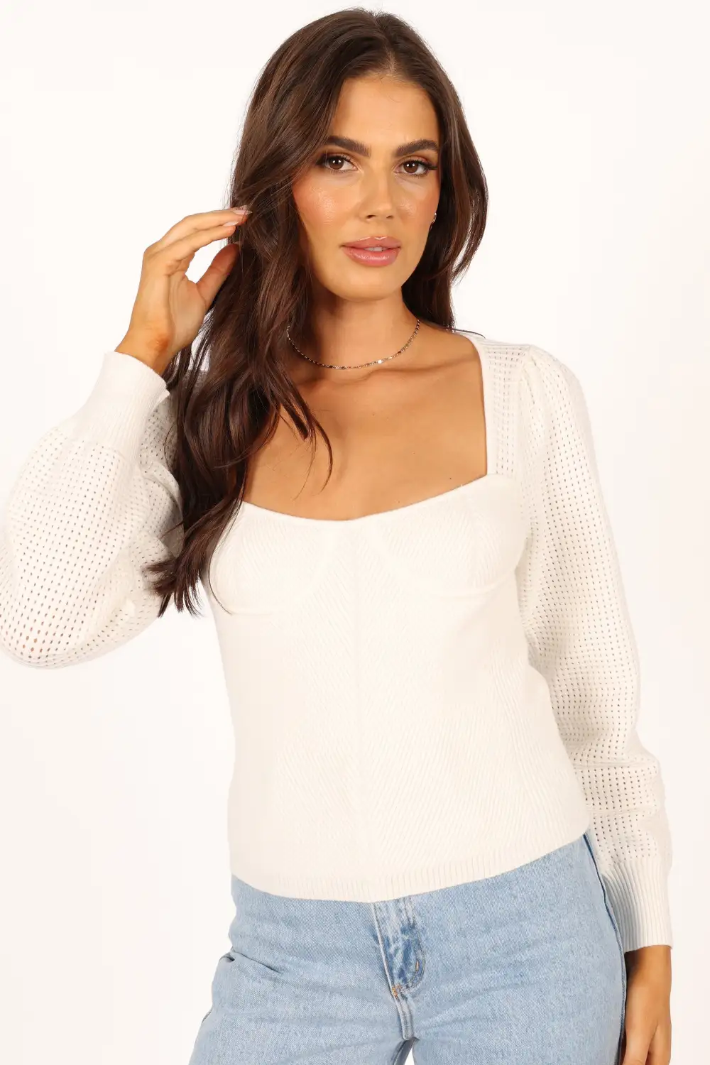 Madalyn Knit Sweater - White