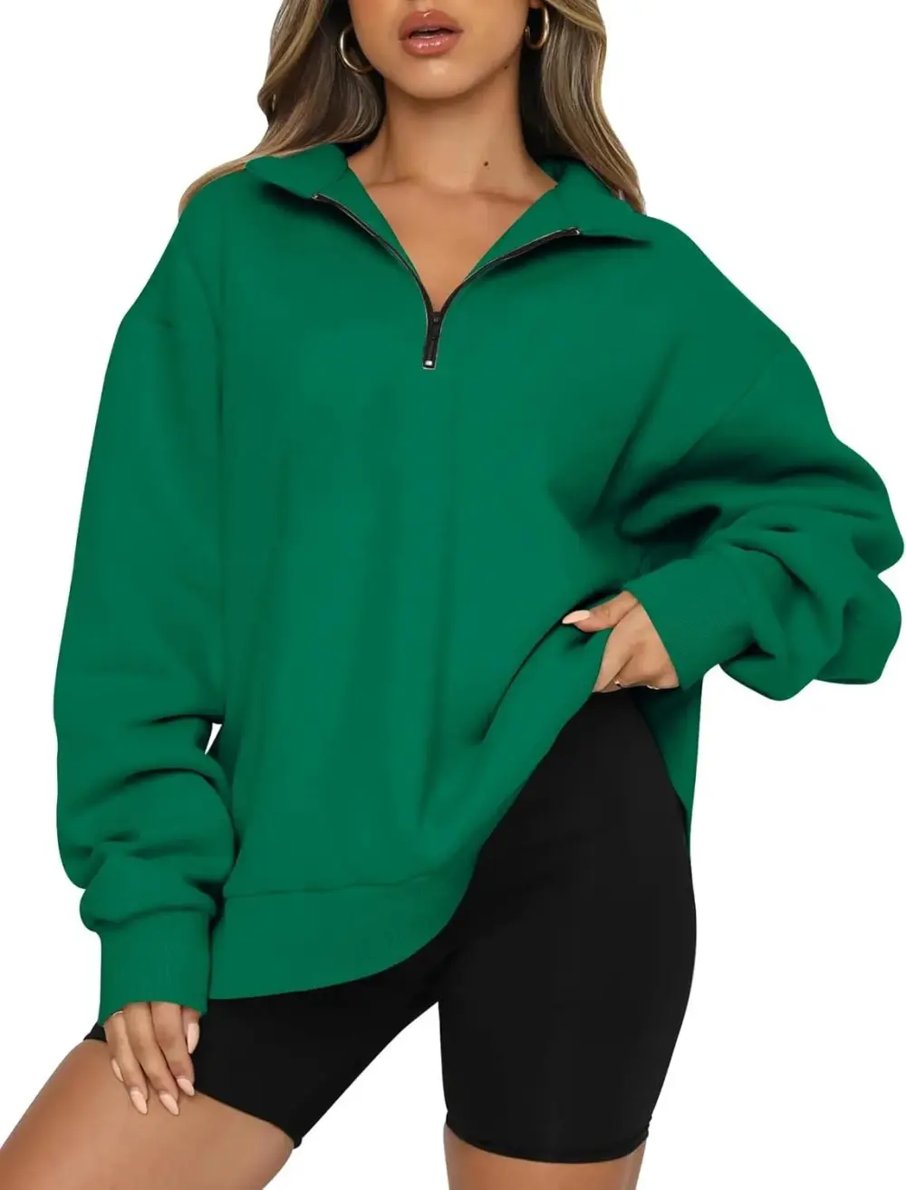 Oversized Sweatshirts Half Zip Pullover Long Sleeve