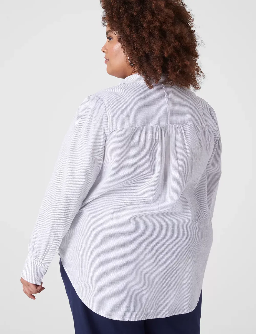 Long-Sleeve Button Popover Top