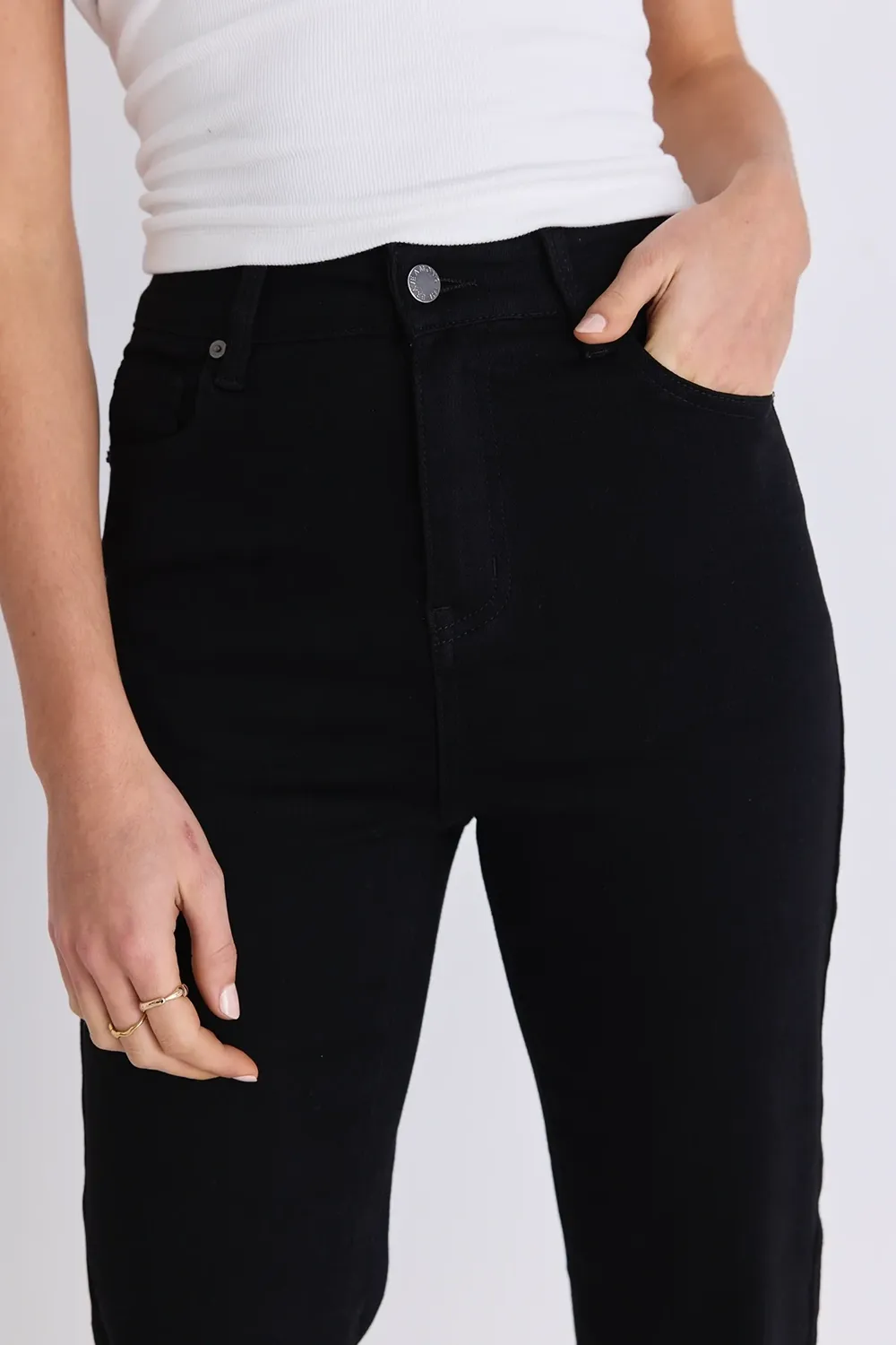 Stadium Black High Rise Straight Super Stretch Jean