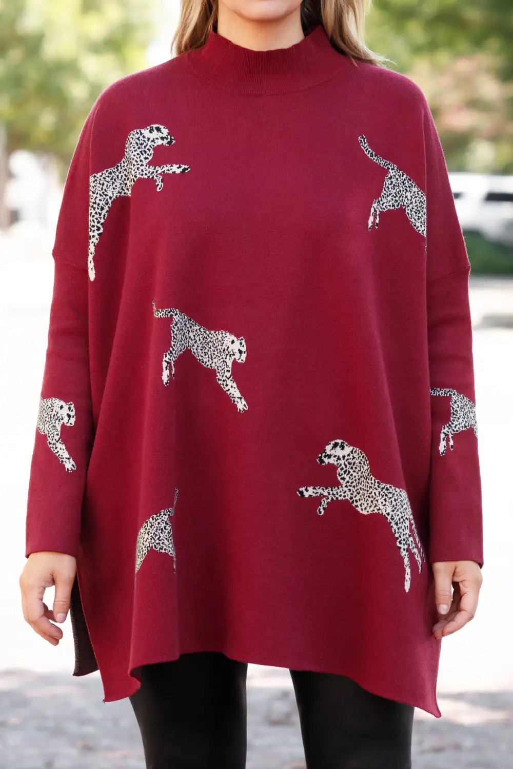 Mother Of The Jungle Sweater, Burgundy