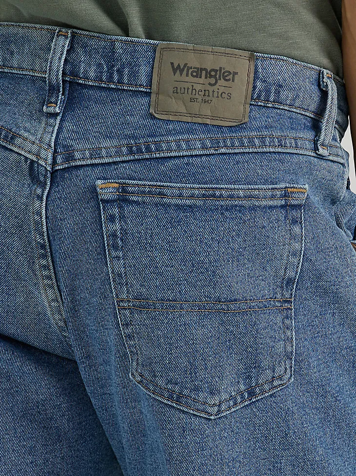 MEN'S WRANGLER AUTHENTICS® RELAXED FIT FLEX JEAN IN DARK STONEWASH