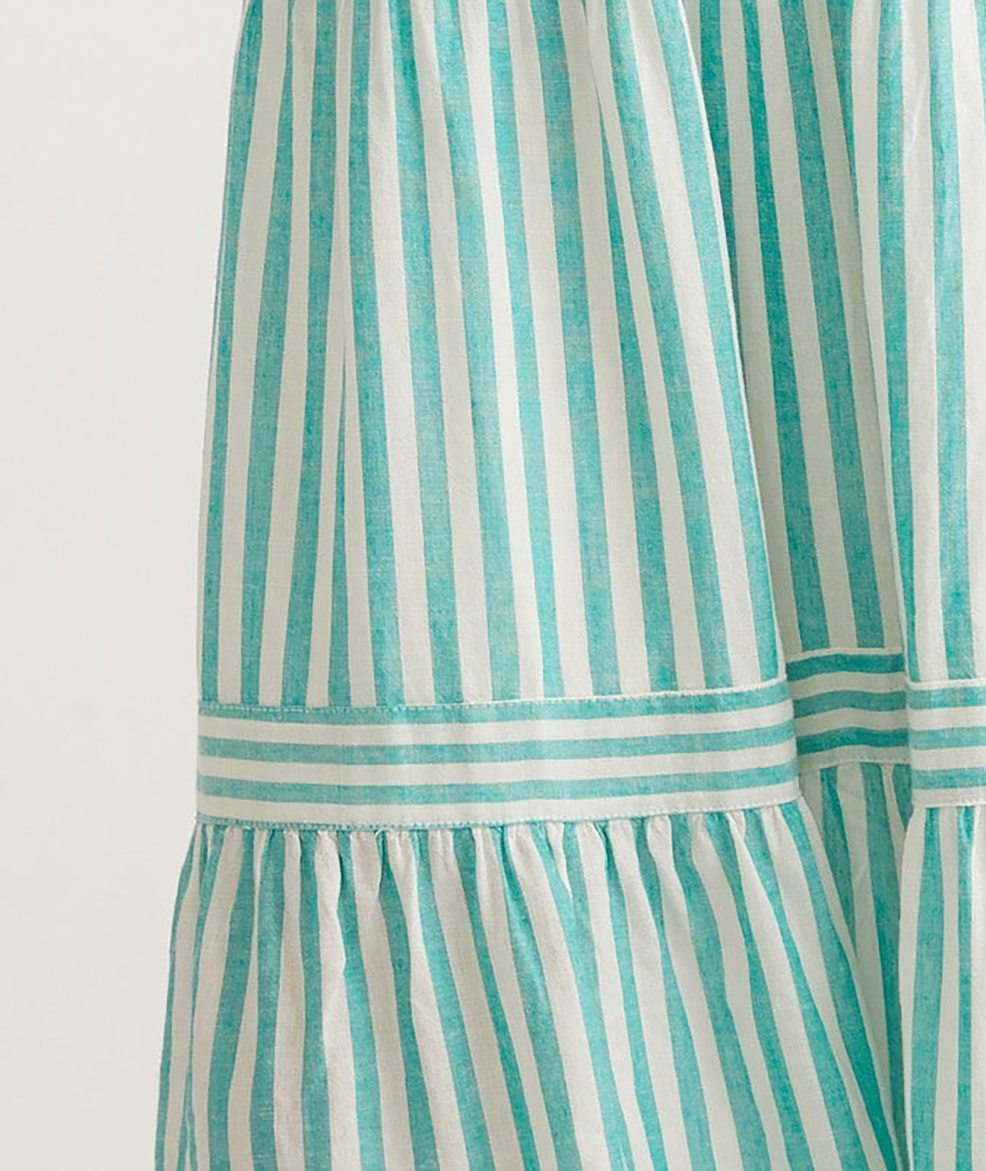 Deep Aqua Stripe Selene Maxi Dress