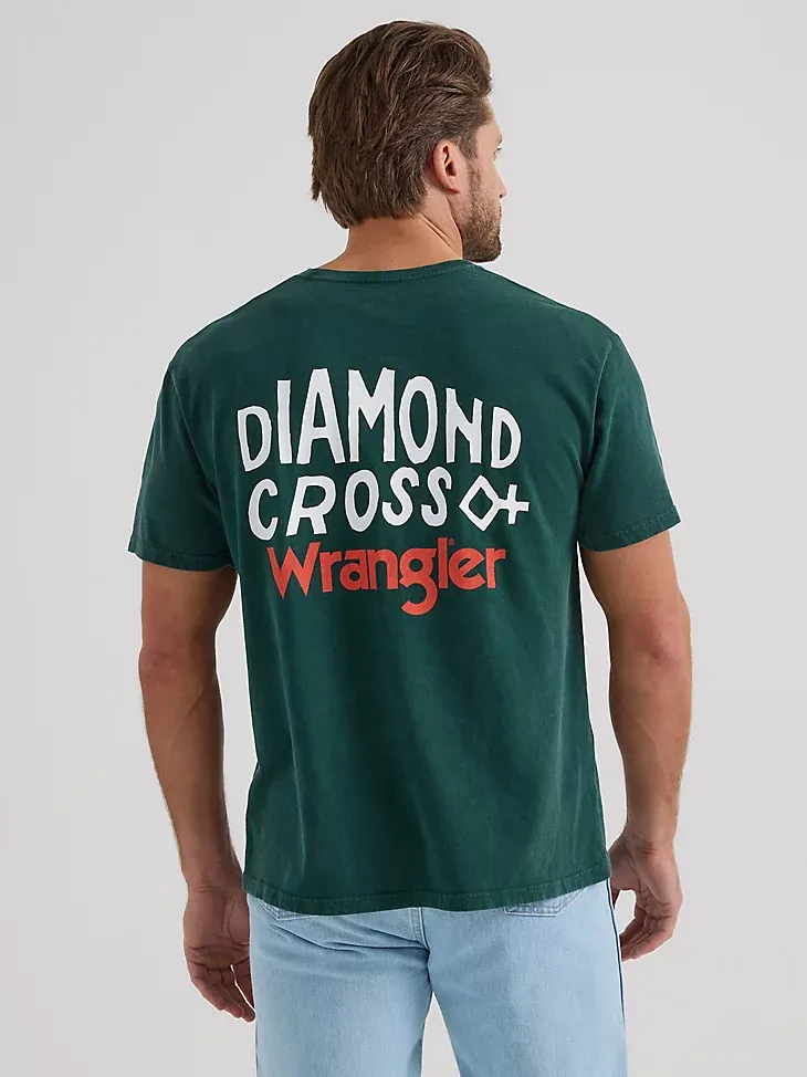 WRANGLER X DIAMOND CROSS GIDDY UP TEE IN MARSHMALLOW