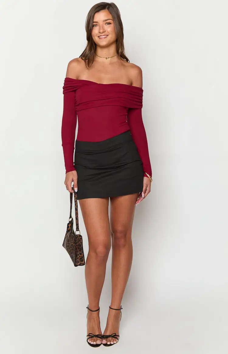 Ari Red Off Shoulder Bodysuit