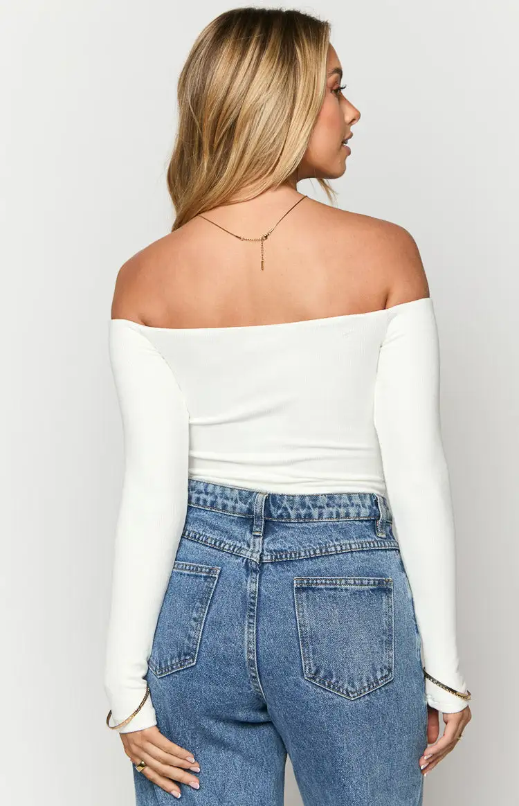 Intan White Off the Shoulder Bodysuit