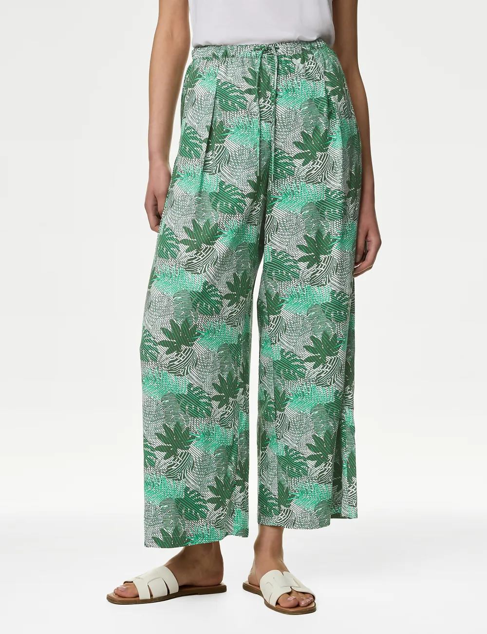 Casual Plants Printed Pants