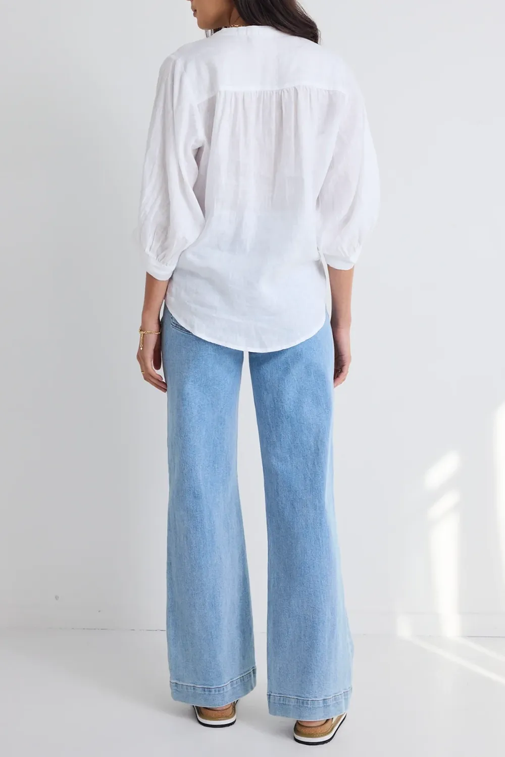 Zoey Light Blue High Rise Wide Leg Pocket Jean