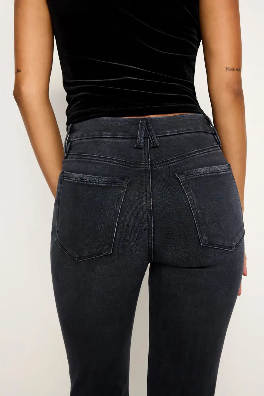 POWER STRETCH PULL-ON FLARE JEANS