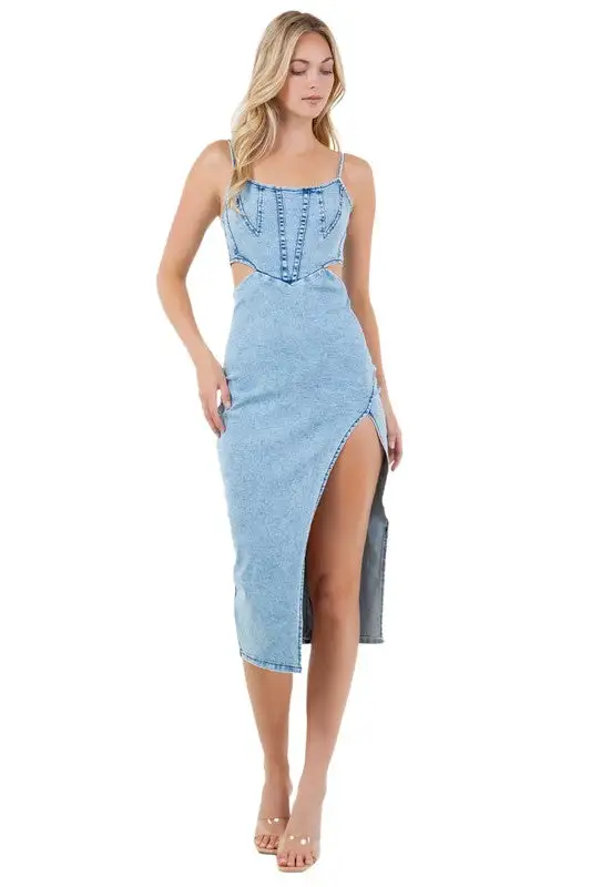 NASHVILLE DENIM MAXI DRESS