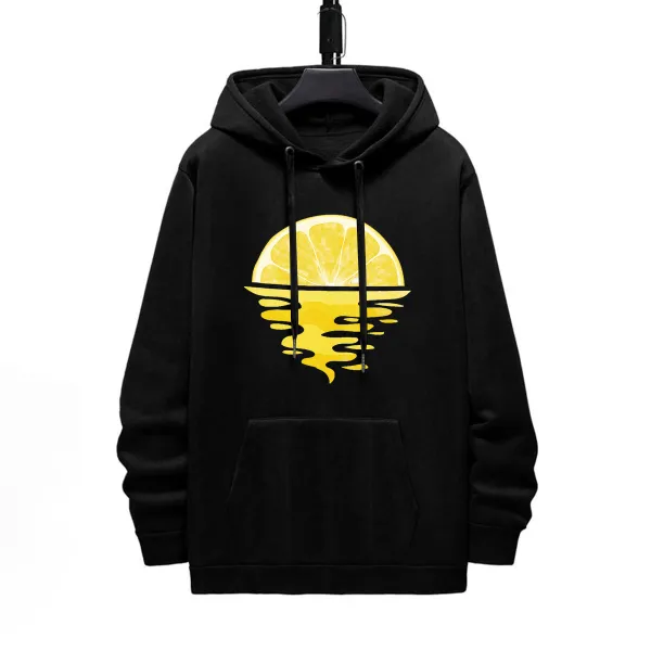 LEMONE SUN PATTERN PRINTED HOODIE