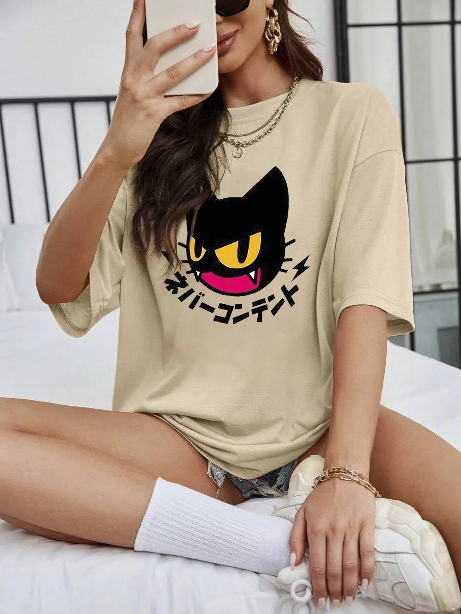 Women's Art Cat Printed T-shirt