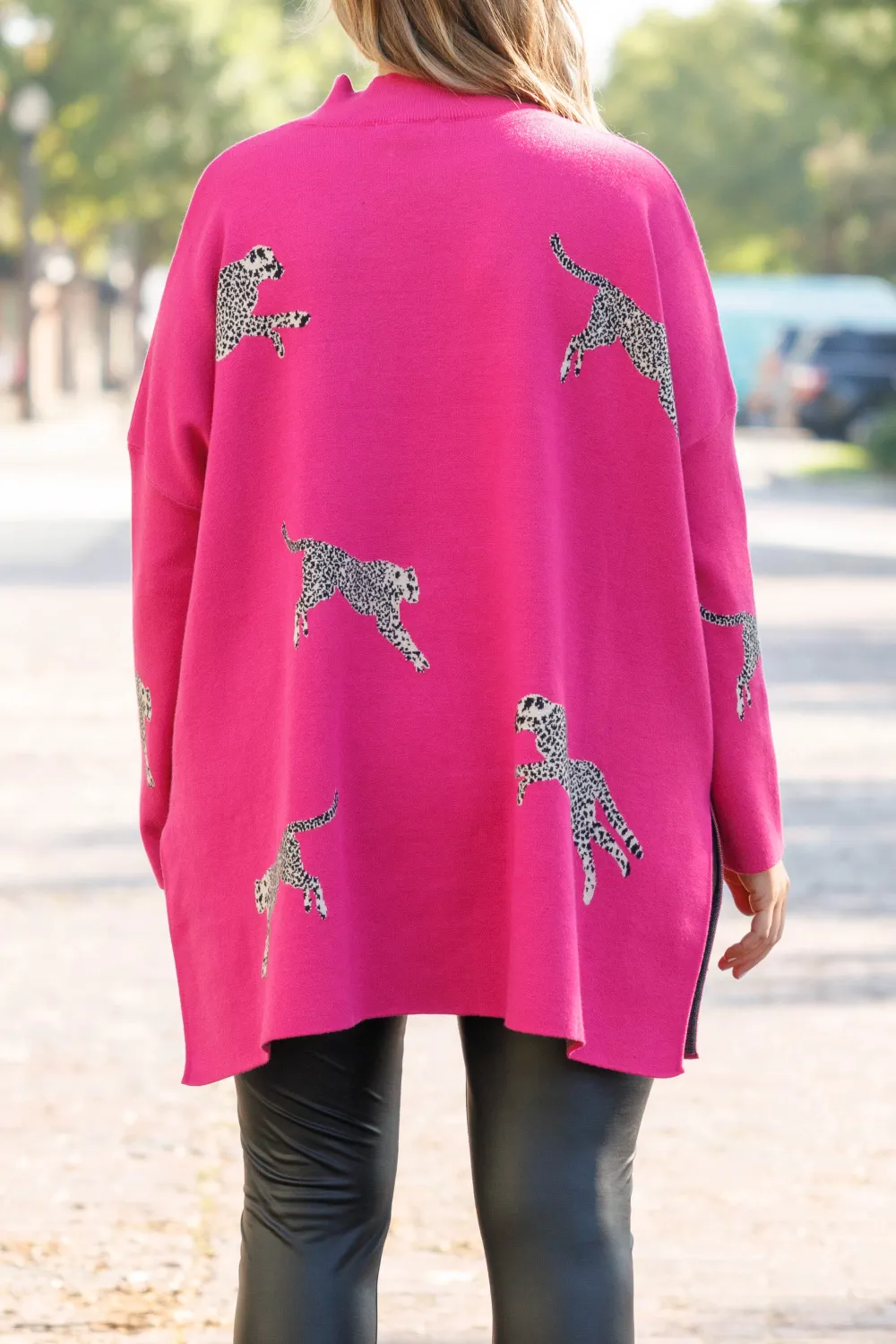 Mother Of The Jungle Sweater, Hot Pink