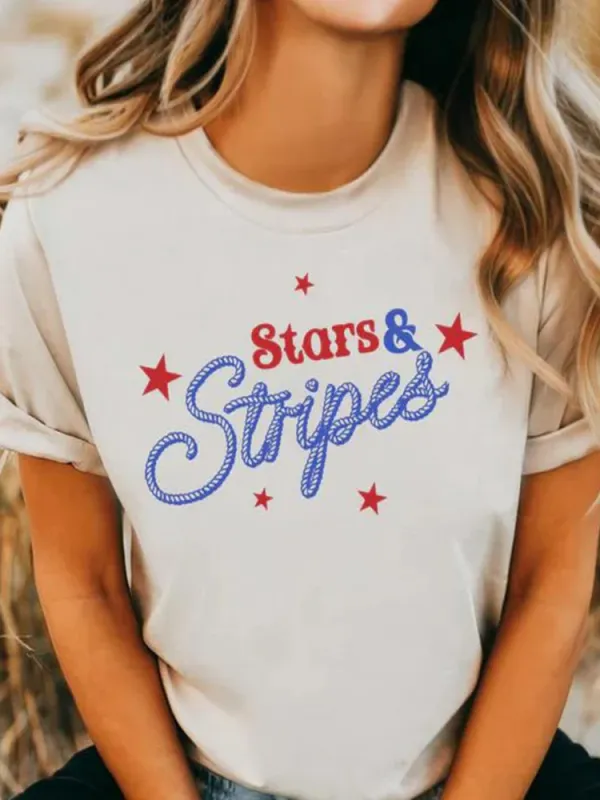 Stars&Stripes Cowgirl Short Sleeve Graphic Tee