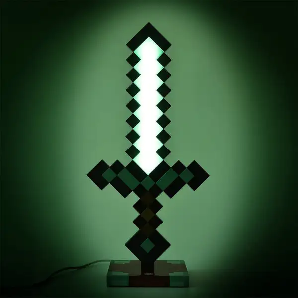 Minecraft 3D Diamond Sword Desk Lamp - 14 Inch