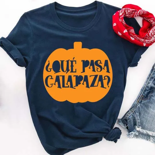 Que pasa calabaza Halloween Bilingual Spanish Teacher T-Shirt