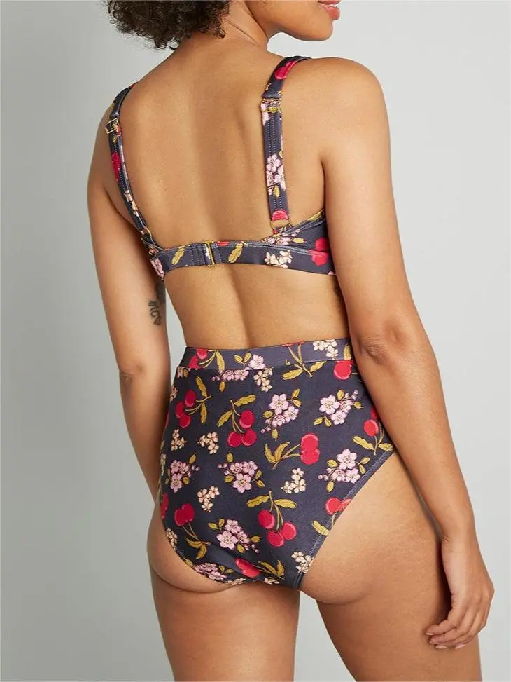 Cherry On Your Savored Sun High-Waisted Bikini Bottoms