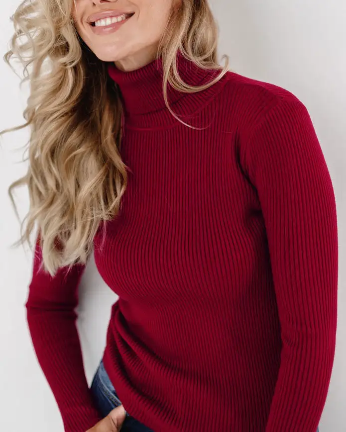 Versatile Essential Turtleneck Knitted Sweater