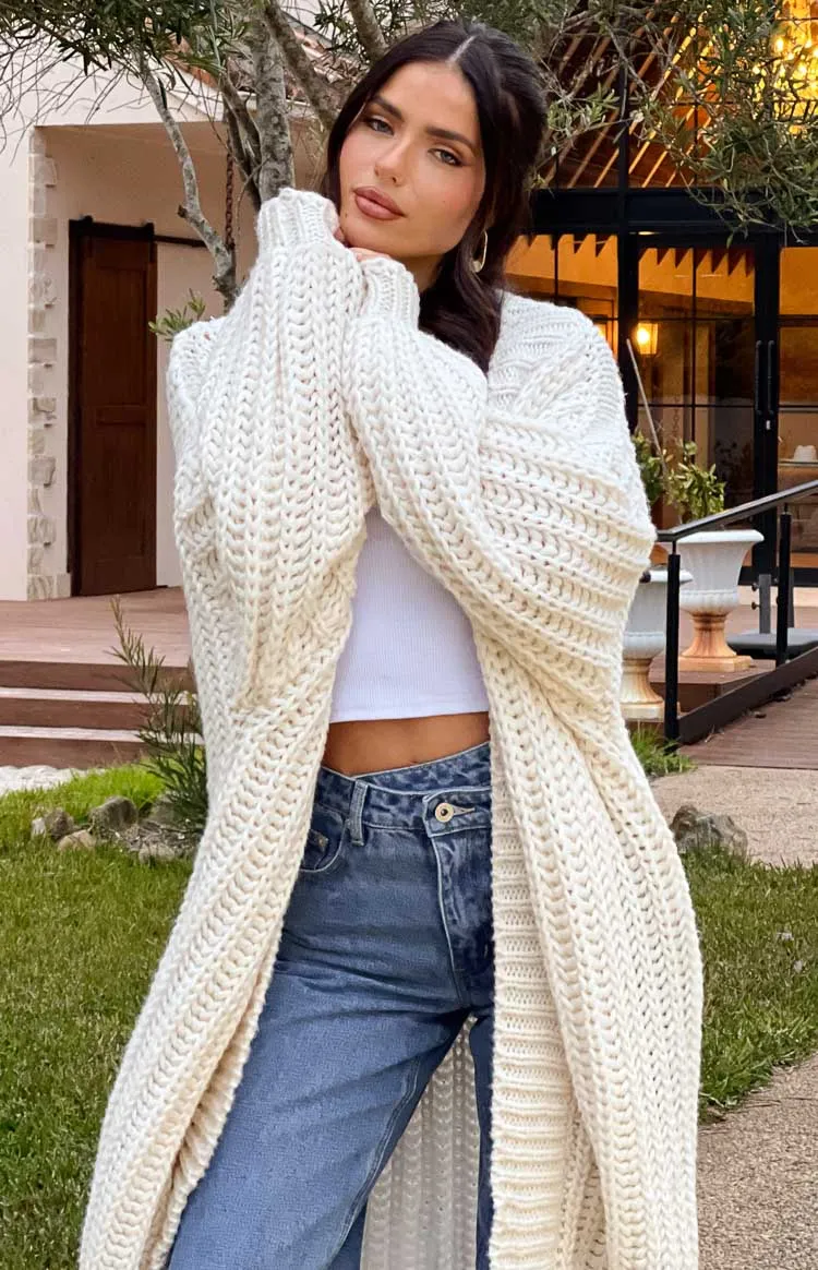 Peonie Cream Knit Cardigan