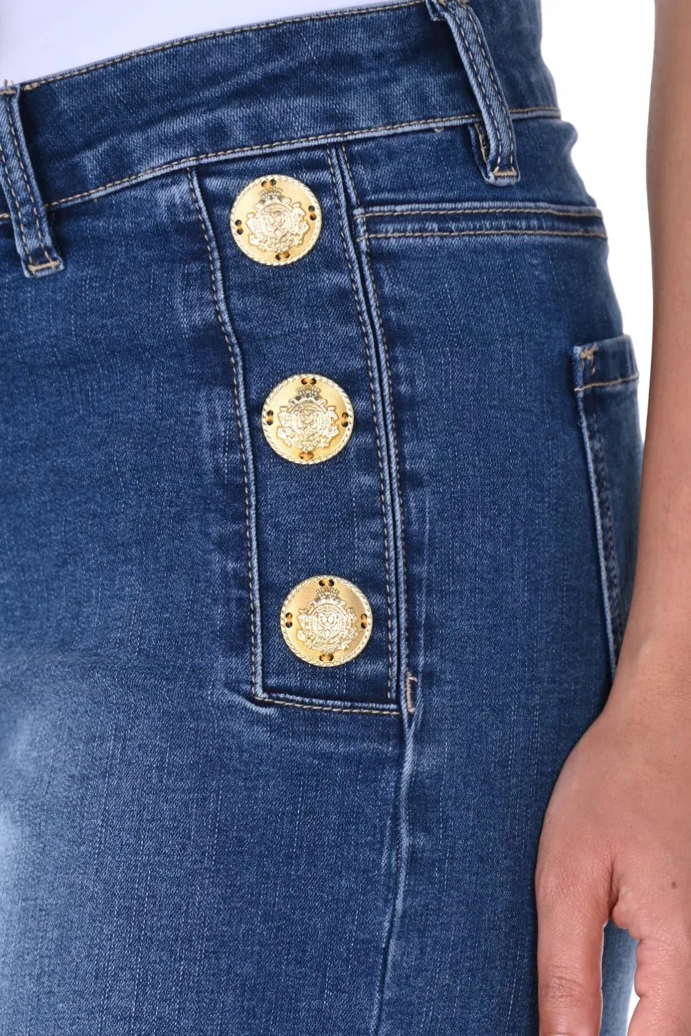 Pant Denim Blue Bottom Detail