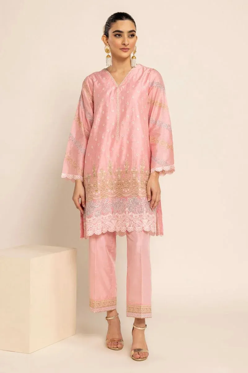 2 Piece | Kurta & Pants | Color Pink