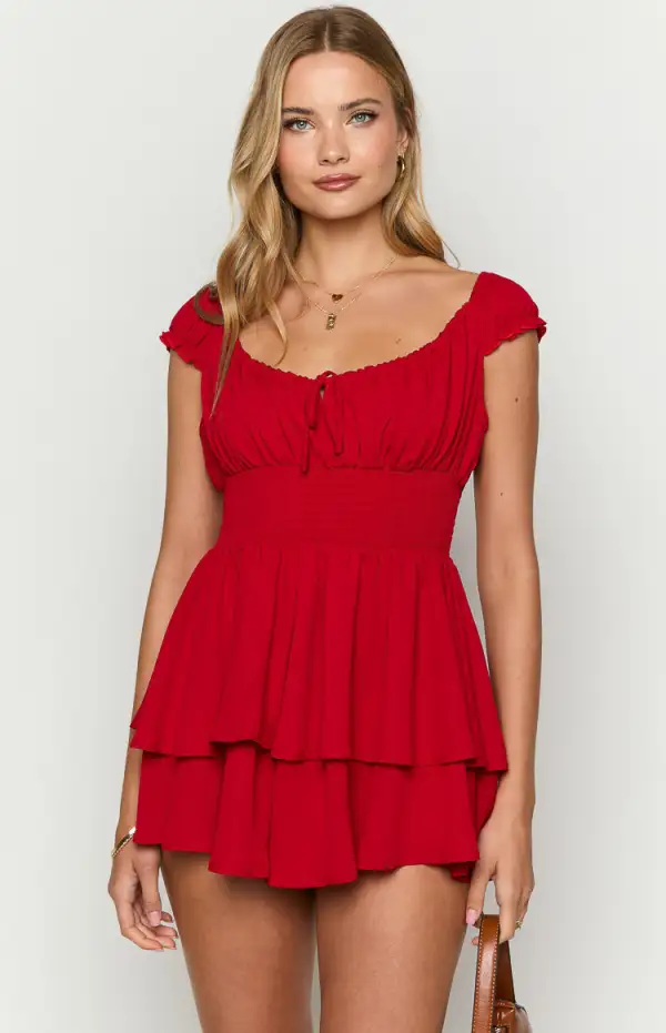 Deya Red Playsuit