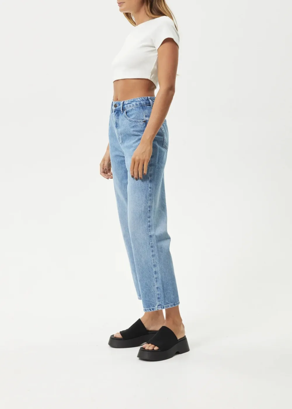 SHELBY - HEMP DENIM CROPPED WIDE LEG JEANS