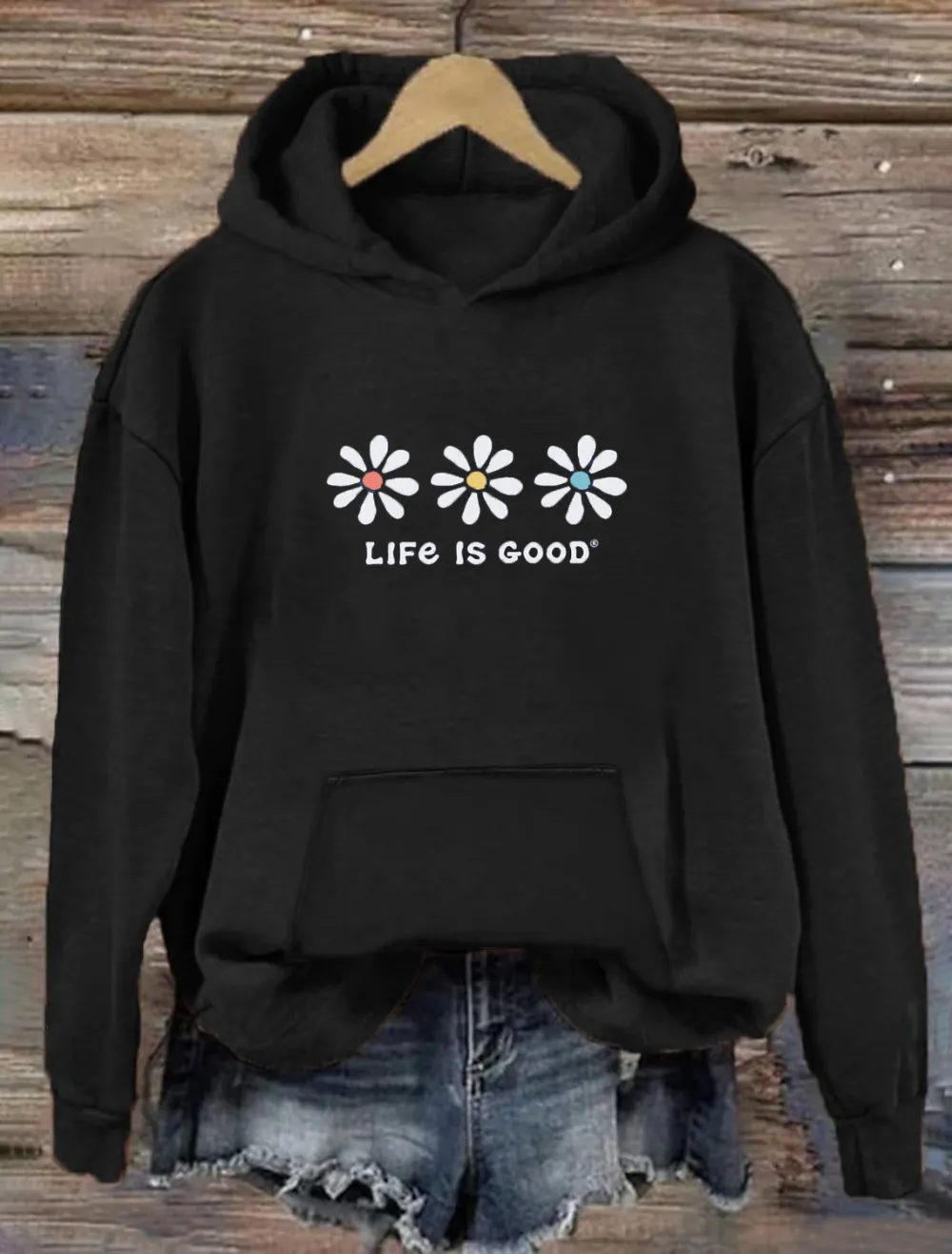 Unisex 3 Daisies Long Sleeve Hoodie