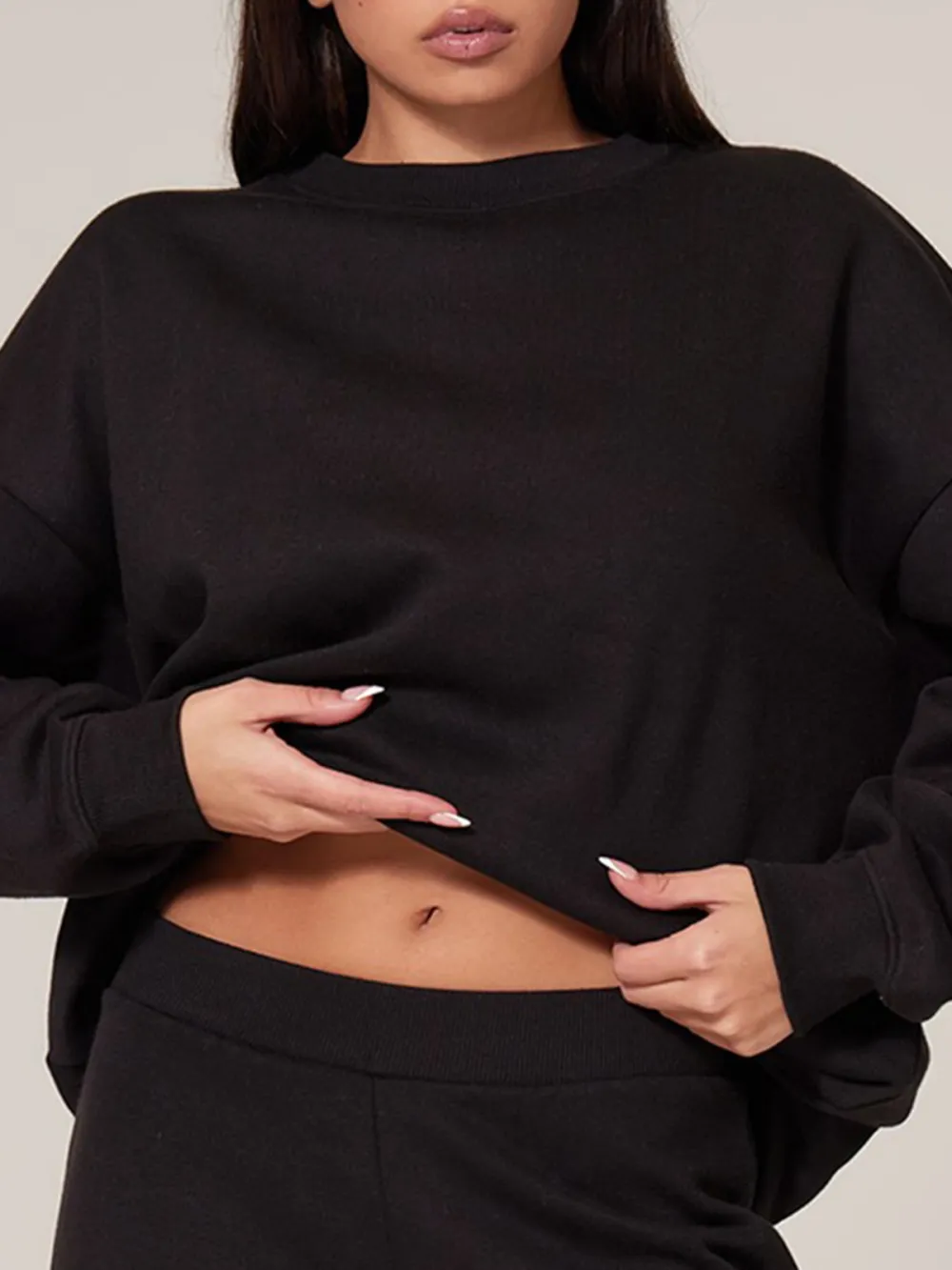 Black Longline Oversized Sweatshirt