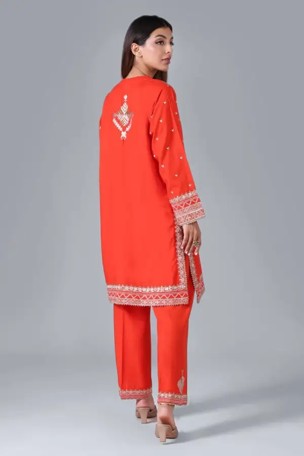 2 Piece | Kurta & Pants | Color Orange