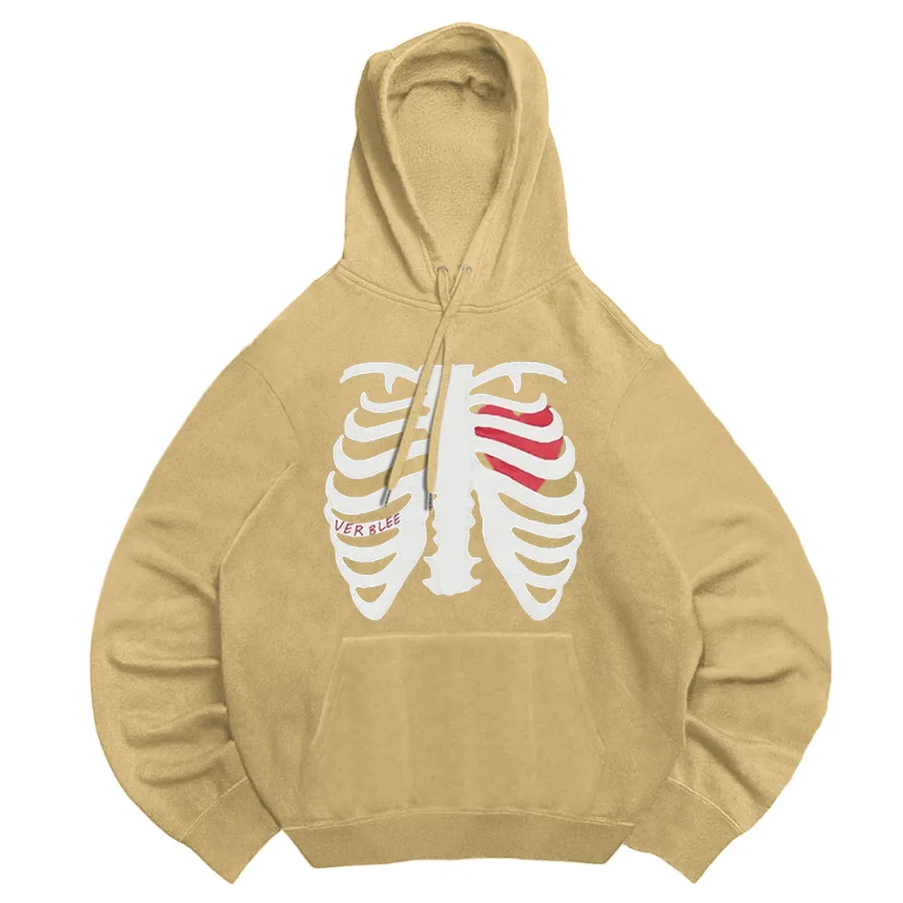 skeleton heart hooded sweatshirt