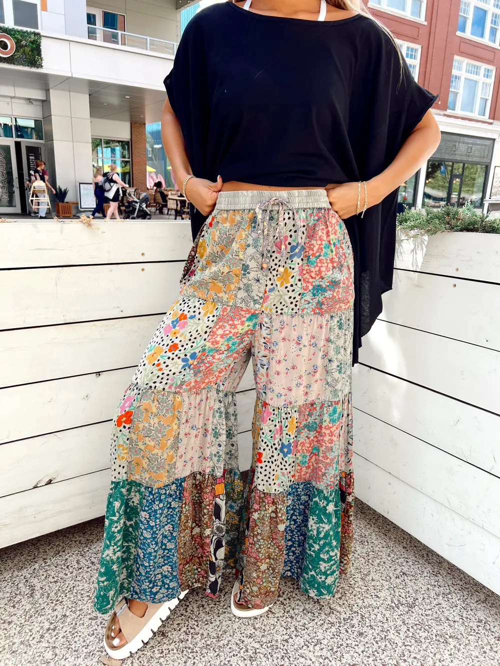 Happiest Here Olive Patchwork Pants