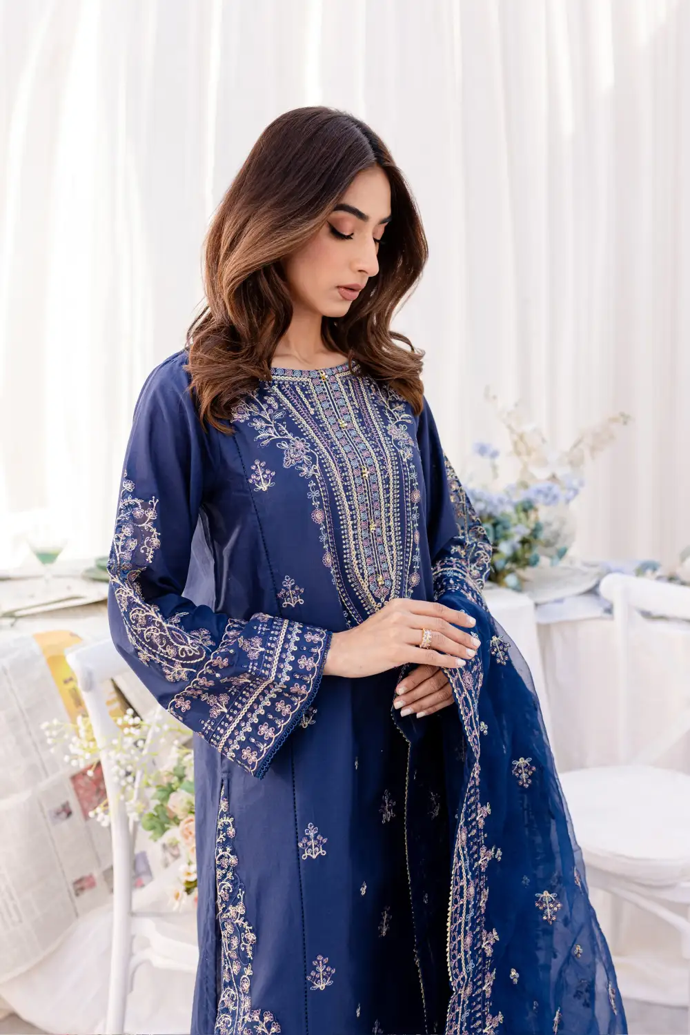 Serra 3Pc - Embroidered Lawn Dress