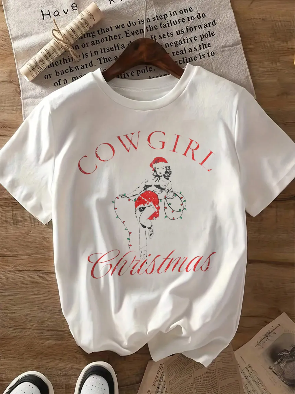 Christmas cowgirl lady T-shirt