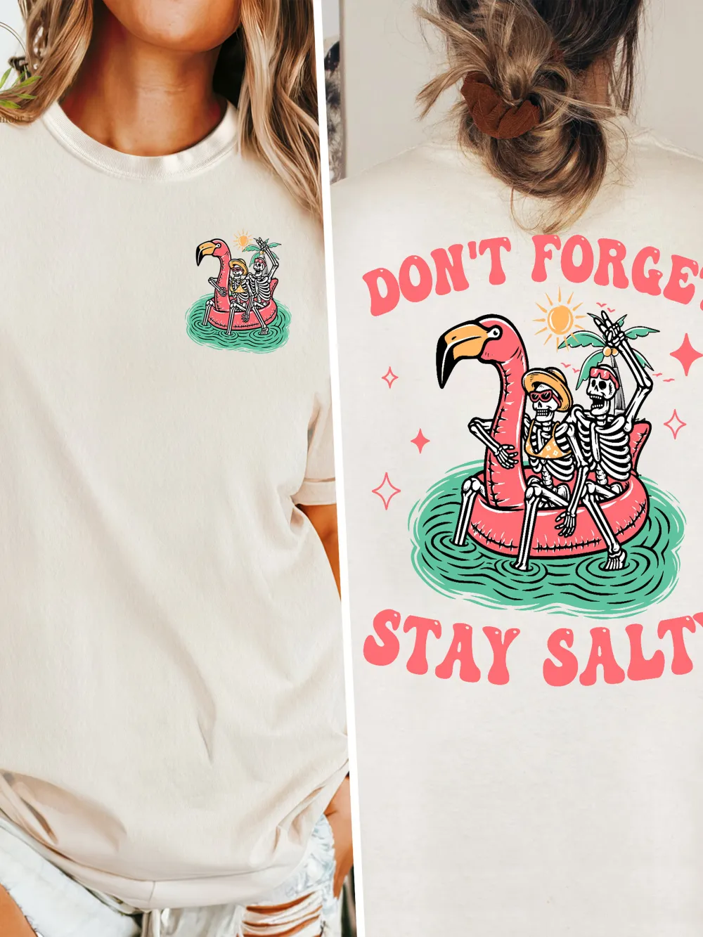 DON‘T FORGET STAY SALTY Women's short-sleeved crew neck T-shirt