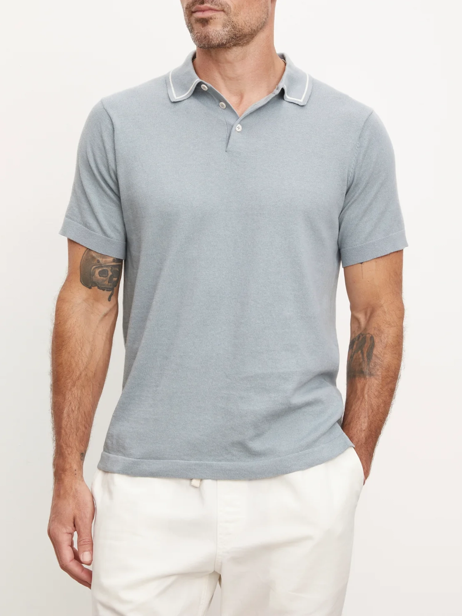 Buttons Front Short Sleeve Polo Shirt