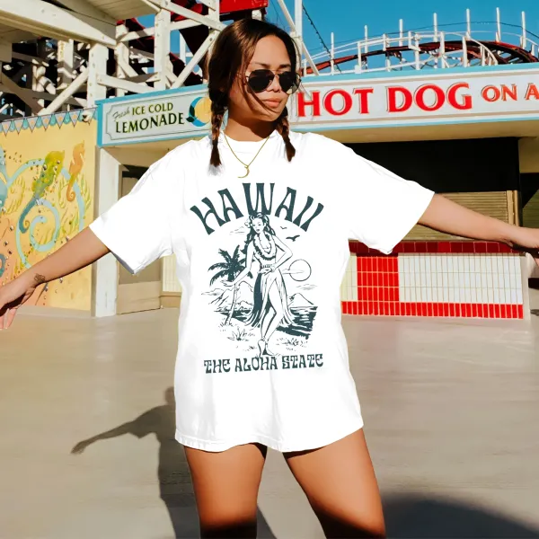 Women's Preppy Hawaii Loose T-Shirt