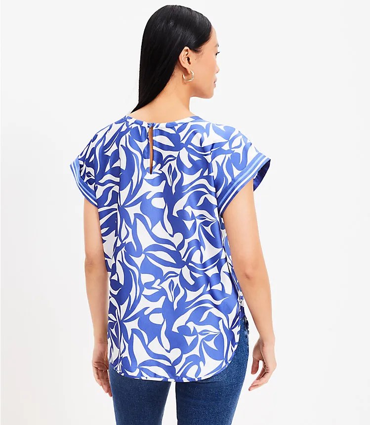 Abstract Swirl Satin Pocket Tee