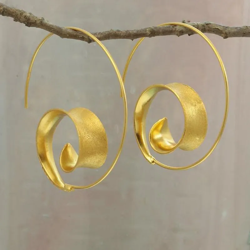 Leaves Inspired Spiral Earrings