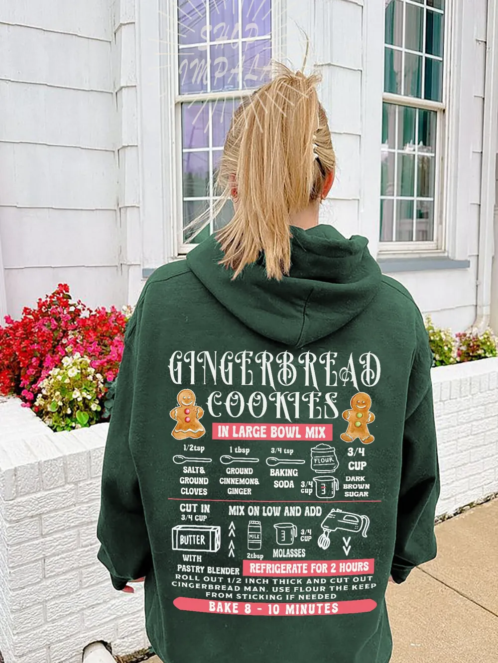 Gingerbread Cookie Recipe Sweatshirt Christmas Cookie Hoodie Cute Holiday Crewneck