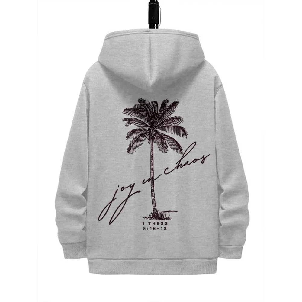 COCONUT TREE PATTERN PRINTED HOODIE