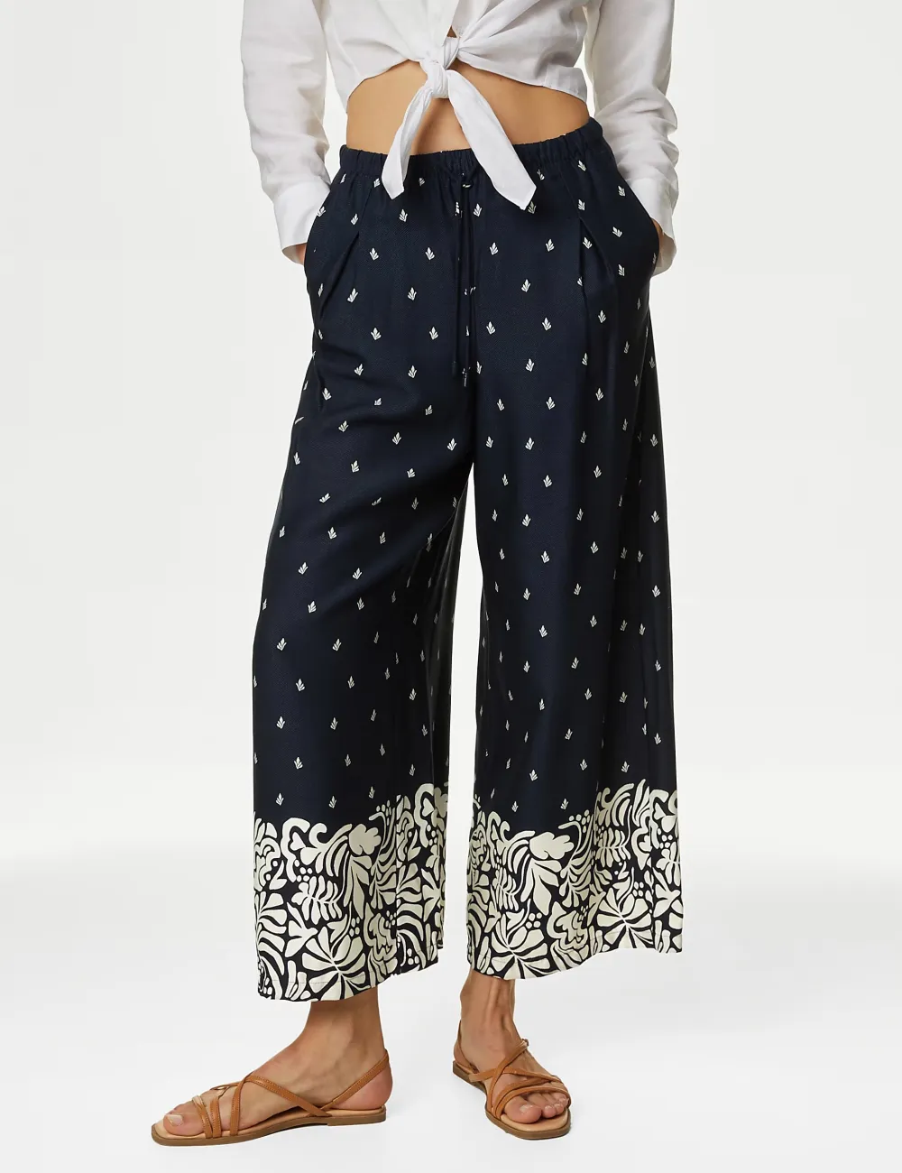 Casual Plants Printed Pants